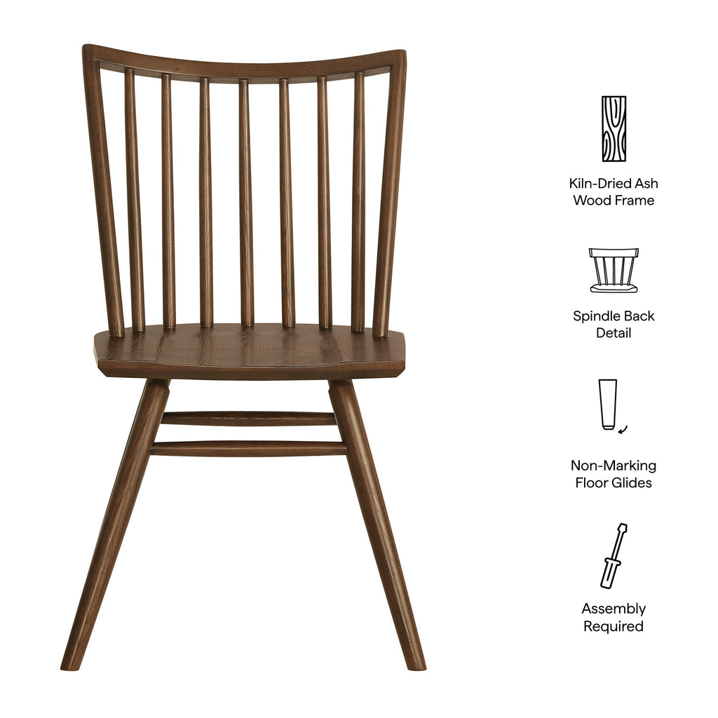 Alvar Spindle Back Dining Side Chairs Set of 2 - Walnut