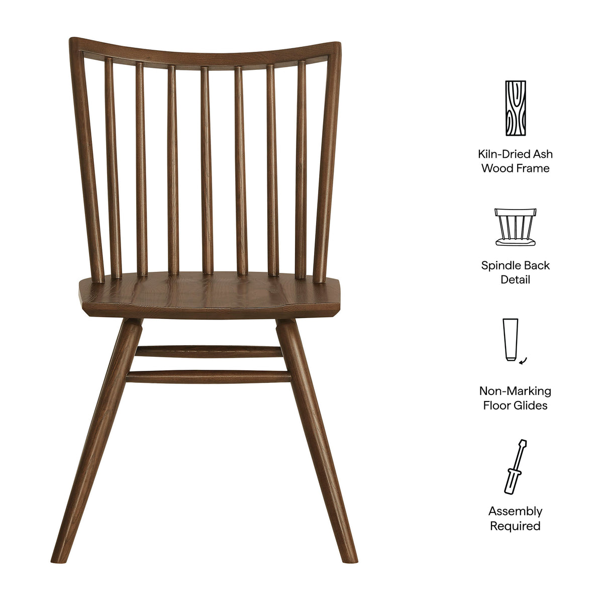 Alvar Spindle Back Dining Side Chairs Set of 2 - Walnut