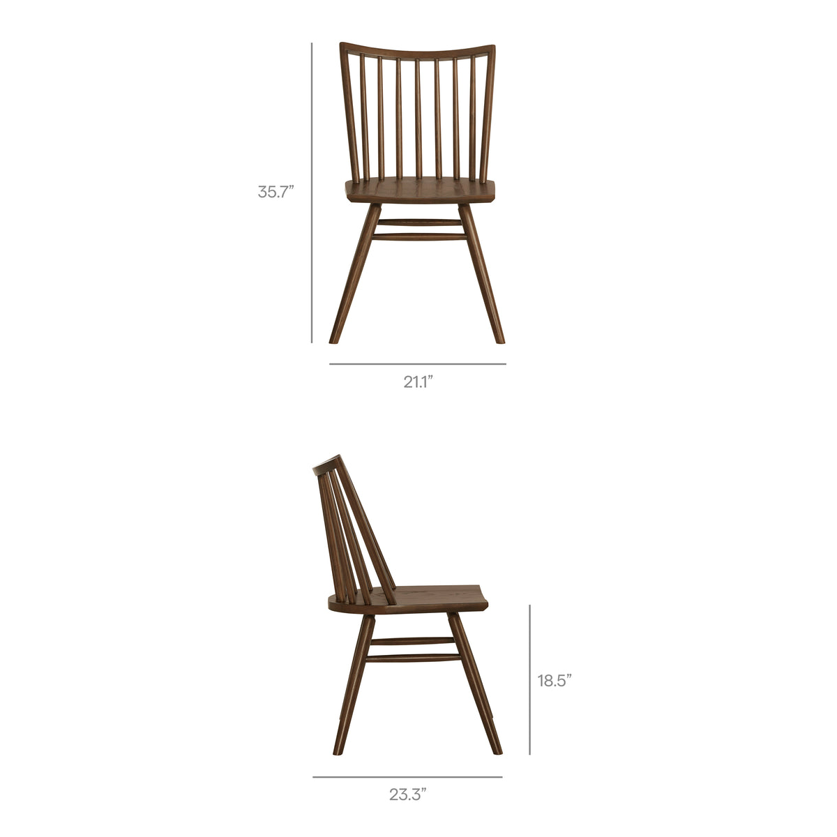 Alvar Spindle Back Dining Side Chairs Set of 2 - Walnut