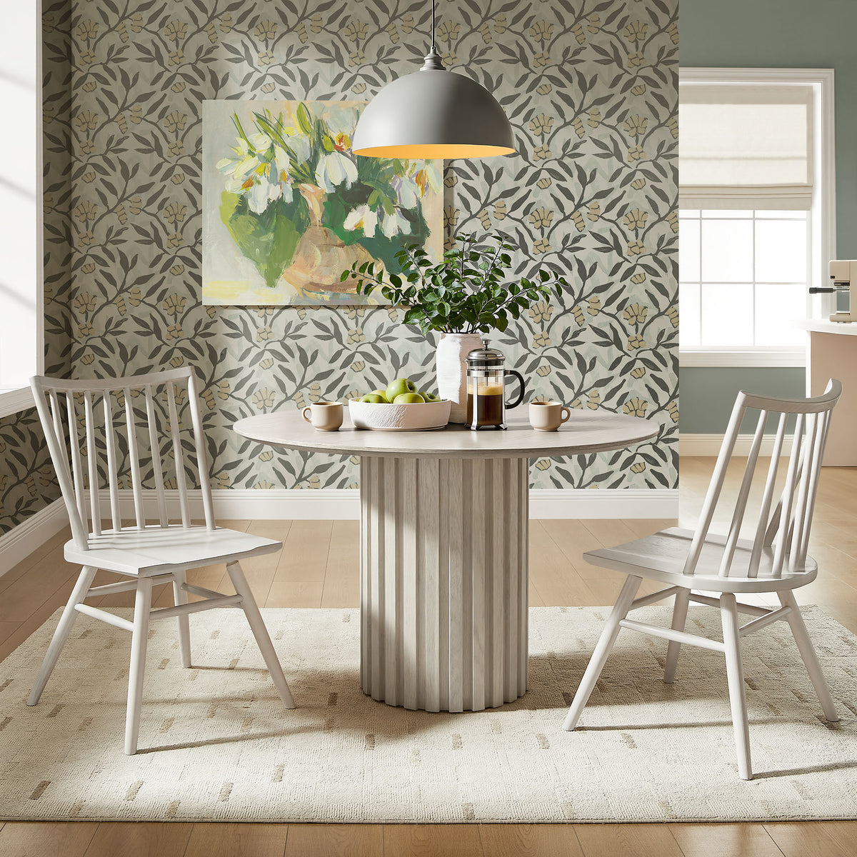 Alvar Spindle Back Dining Side Chairs Set of 2 - White Wash