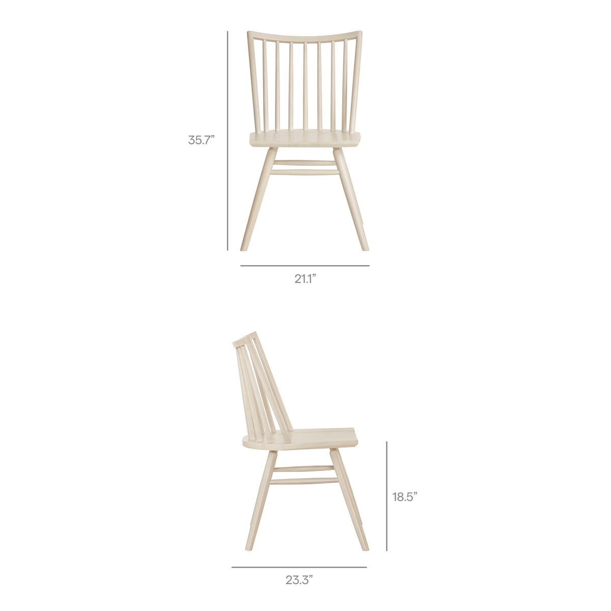 Alvar Spindle Back Dining Side Chairs Set of 2 - White Wash