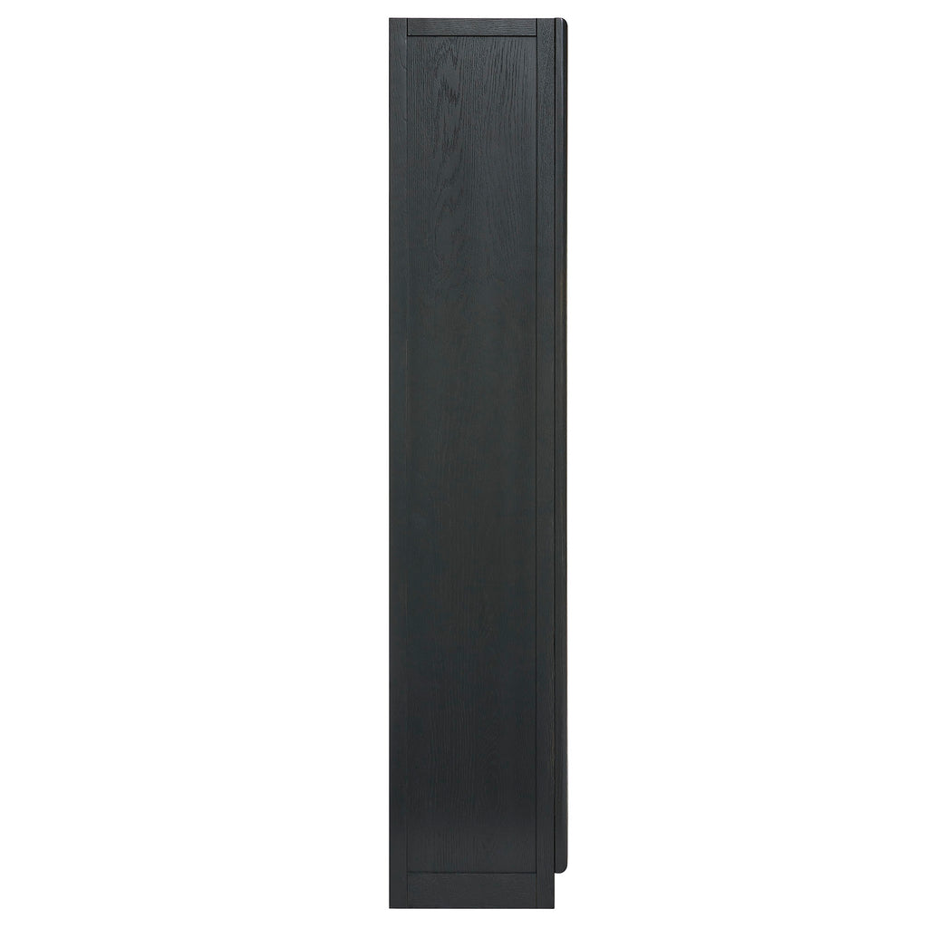Anwen Solid Wood and Glass Display Cabinet - Black Oak
