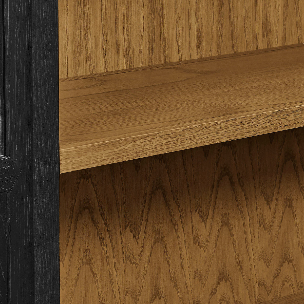 Anwen Solid Wood and Glass Display Cabinet - Black Oak