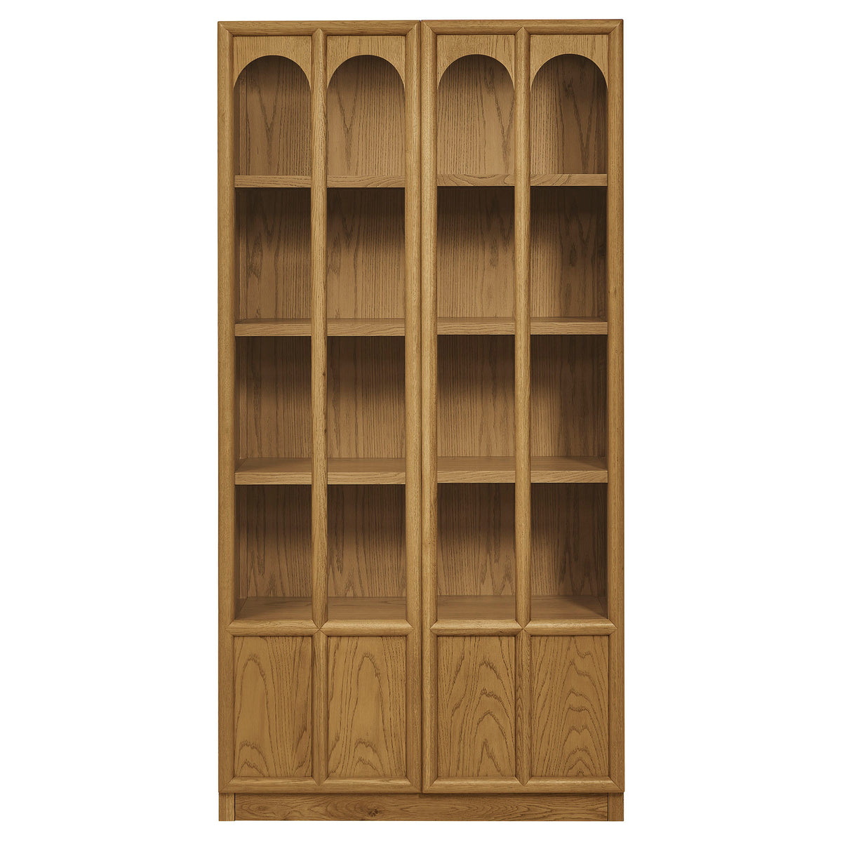 Anwen Solid Wood and Glass Display Cabinet - Oak