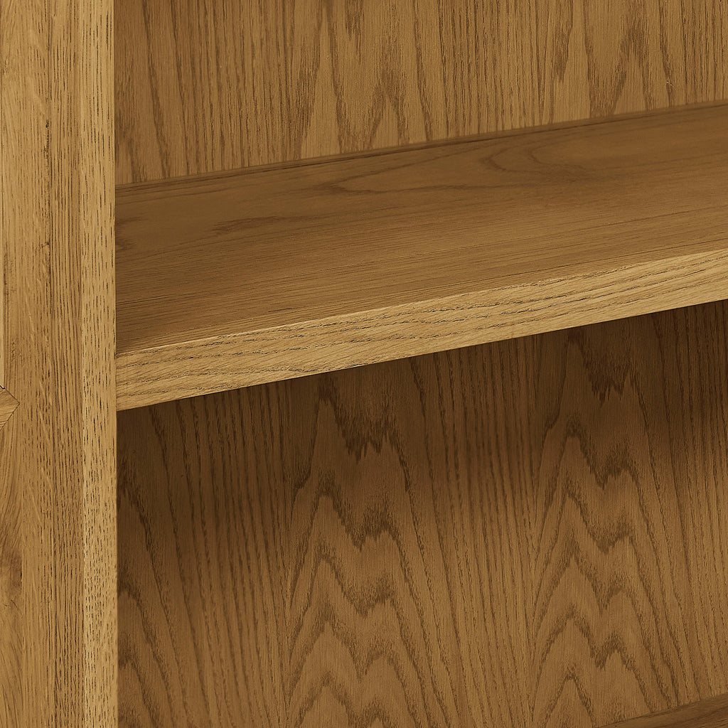 Anwen Solid Wood and Glass Display Cabinet - Oak