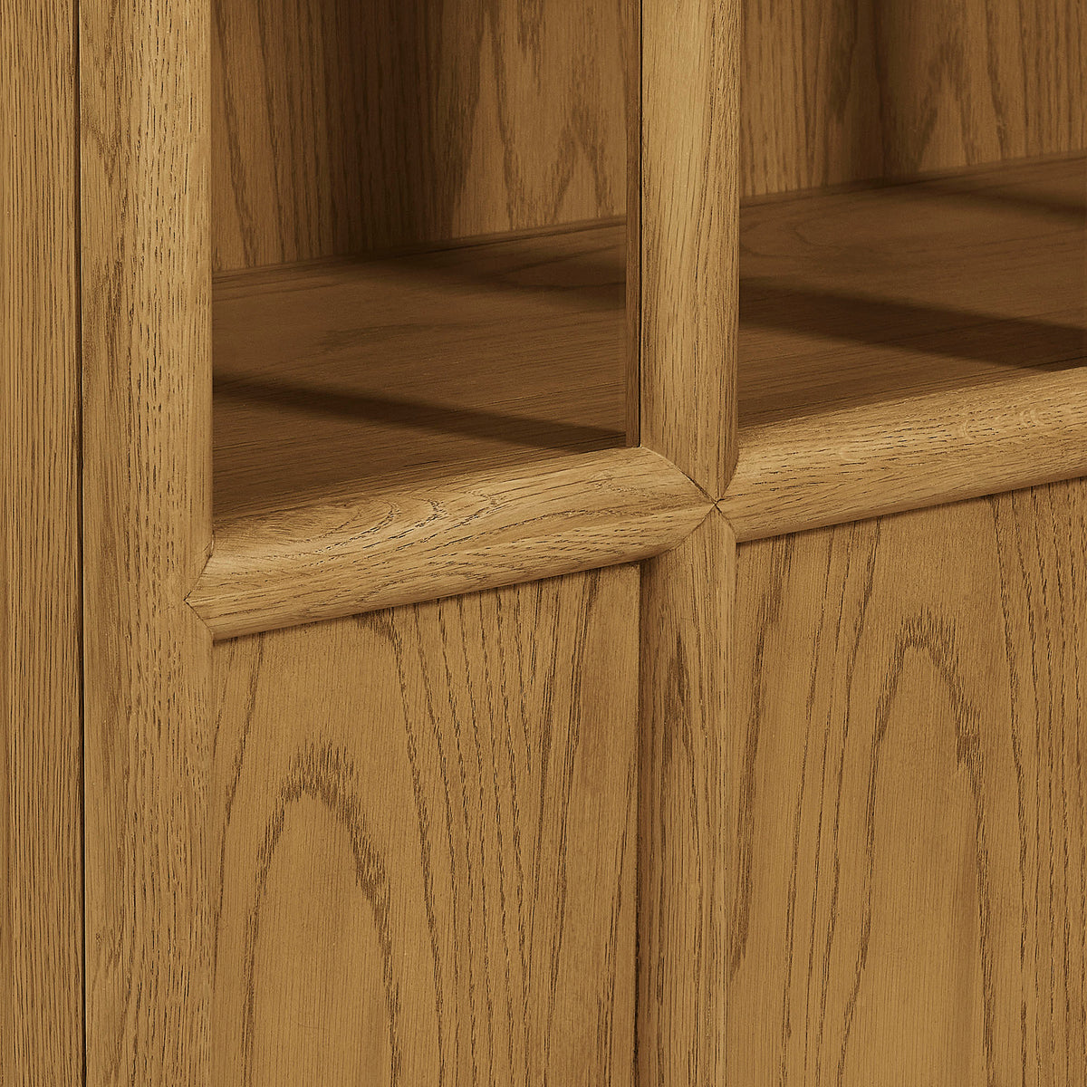 Anwen Solid Wood and Glass Display Cabinet - Oak