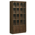 Anwen Solid Wood and Glass Display Cabinet - Walnut