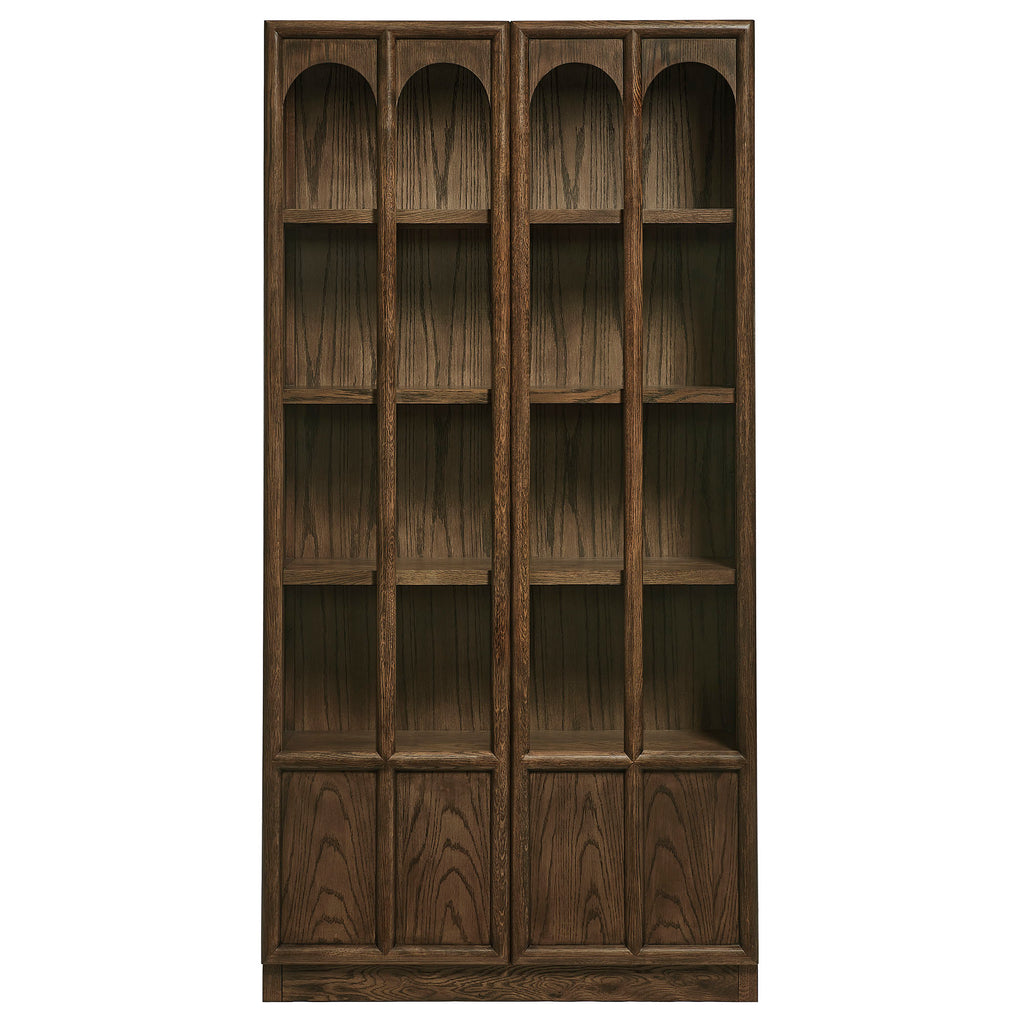 Anwen Solid Wood and Glass Display Cabinet - Walnut