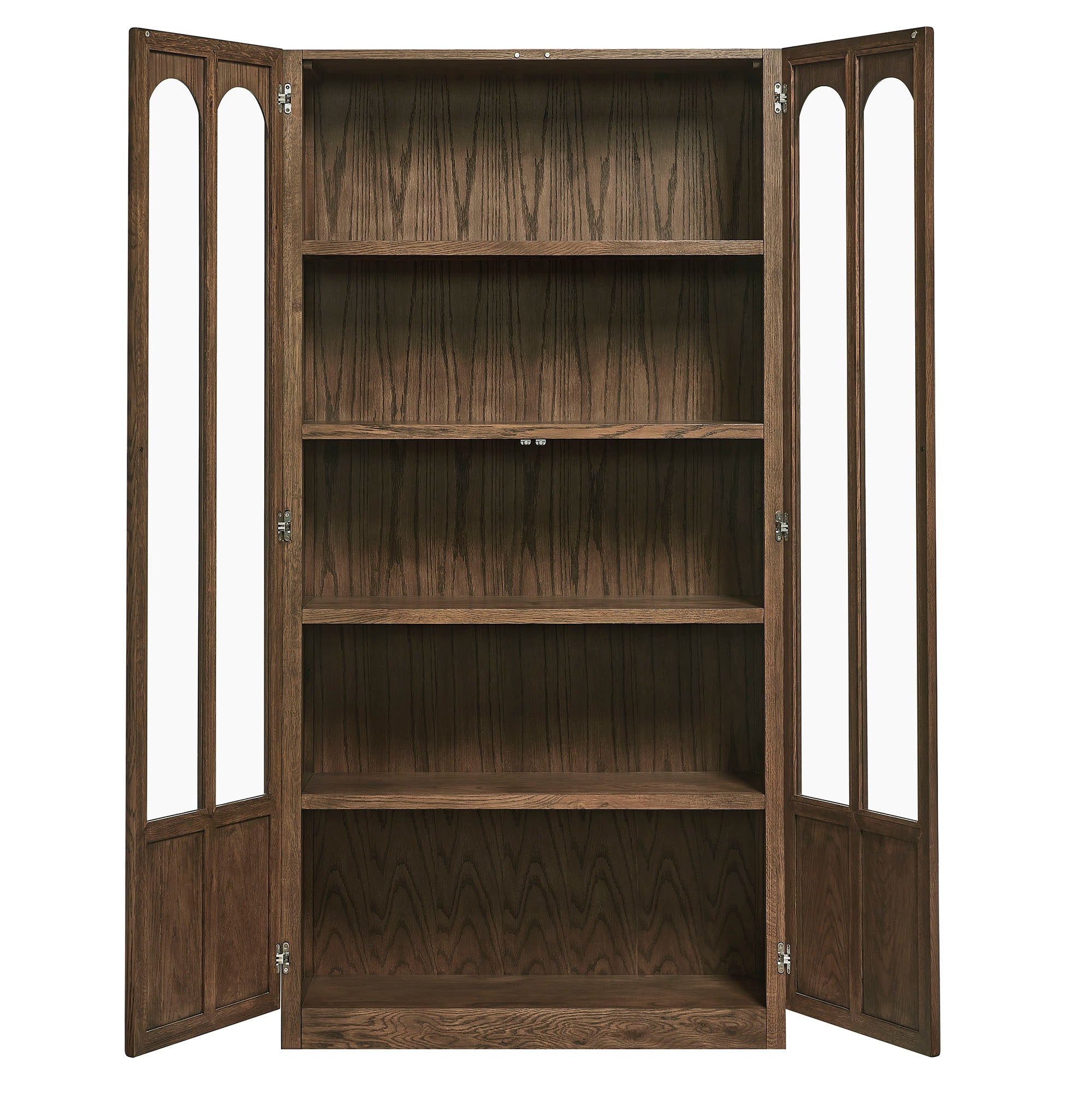 Anwen Solid Wood and Glass Display Cabinet - Walnut