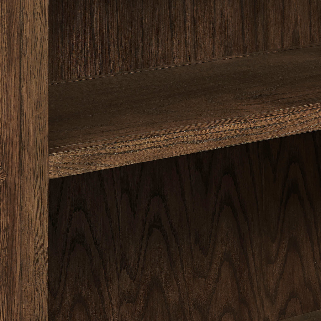 Anwen Solid Wood and Glass Display Cabinet - Walnut