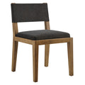 Calder Fabric Upholstered Wood Armless Dining Chair - Dark Gray