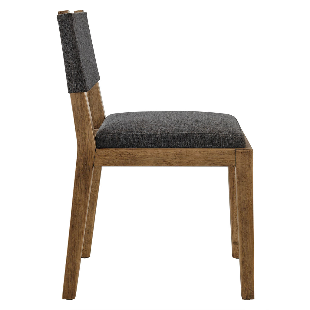 Calder Fabric Upholstered Wood Armless Dining Chair - Dark Gray
