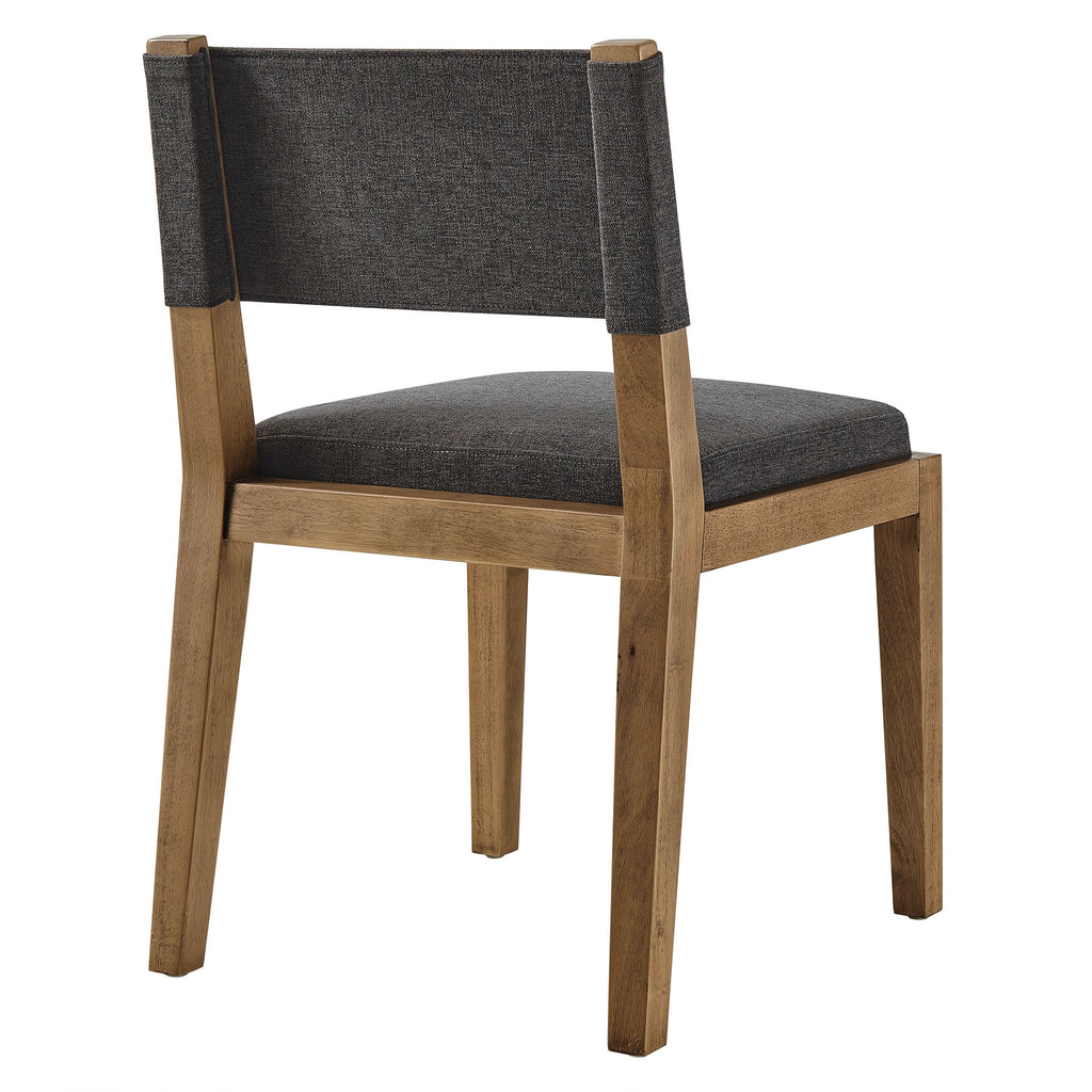 Calder Fabric Upholstered Wood Armless Dining Chair - Dark Gray