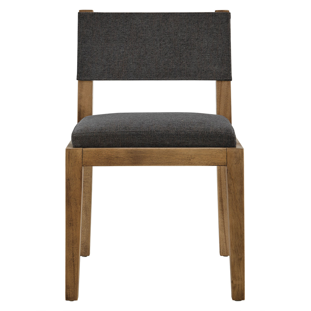 Calder Fabric Upholstered Wood Armless Dining Chair - Dark Gray