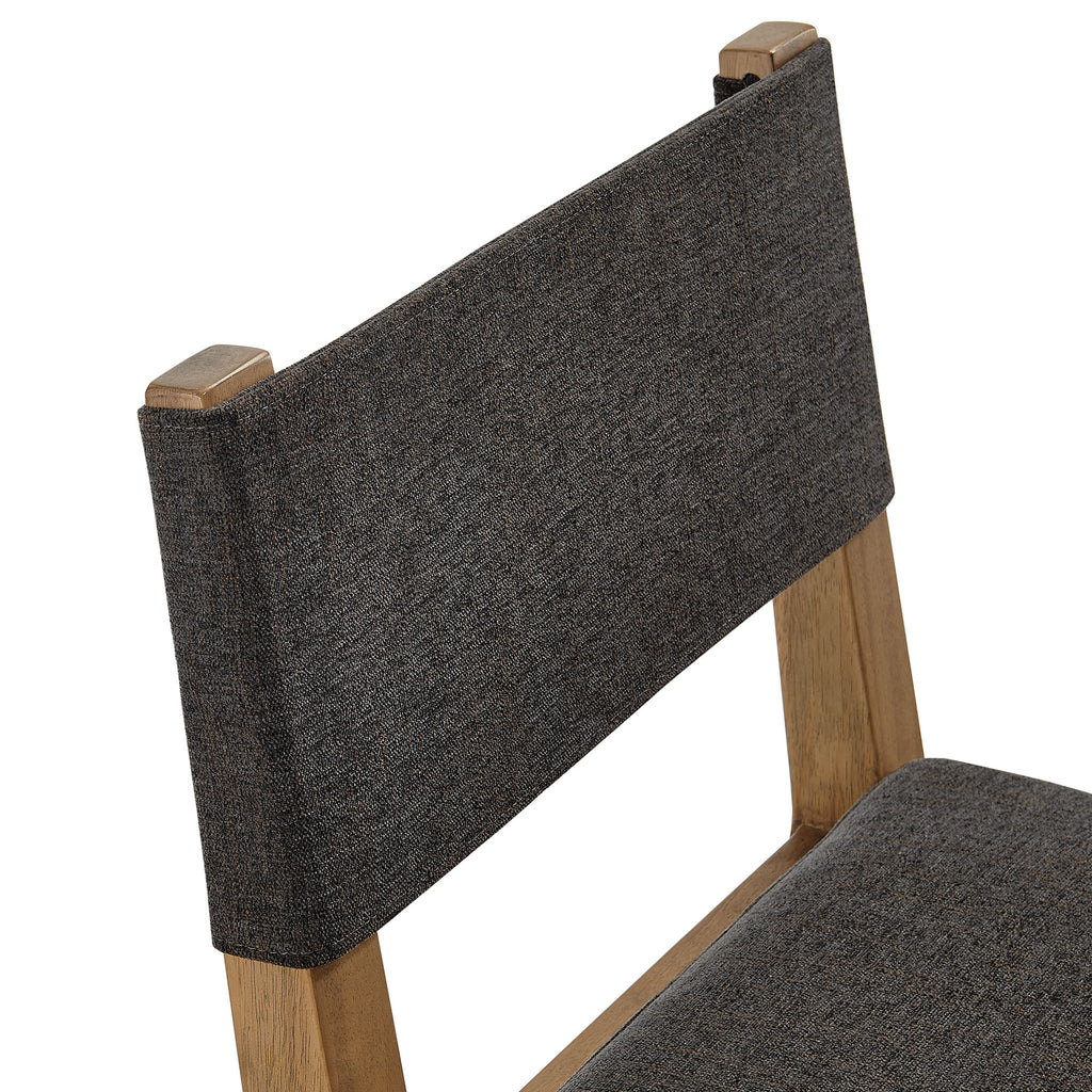 Calder Fabric Upholstered Wood Armless Dining Chair - Dark Gray
