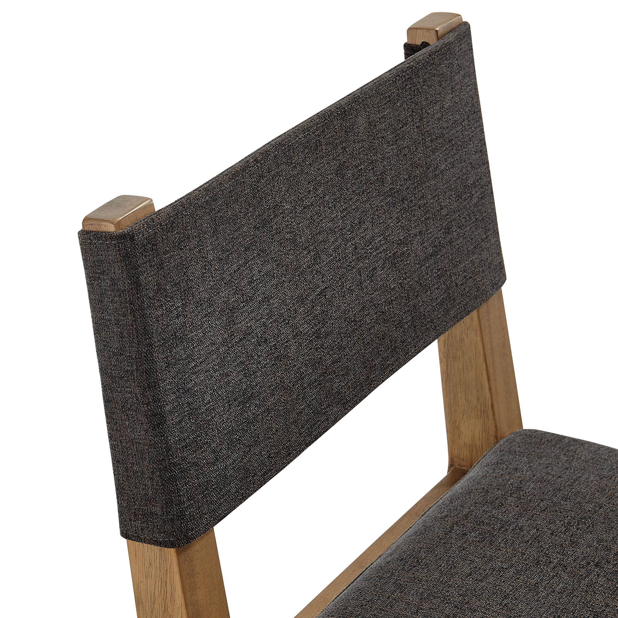 Calder Fabric Upholstered Wood Armless Dining Chair - Dark Gray