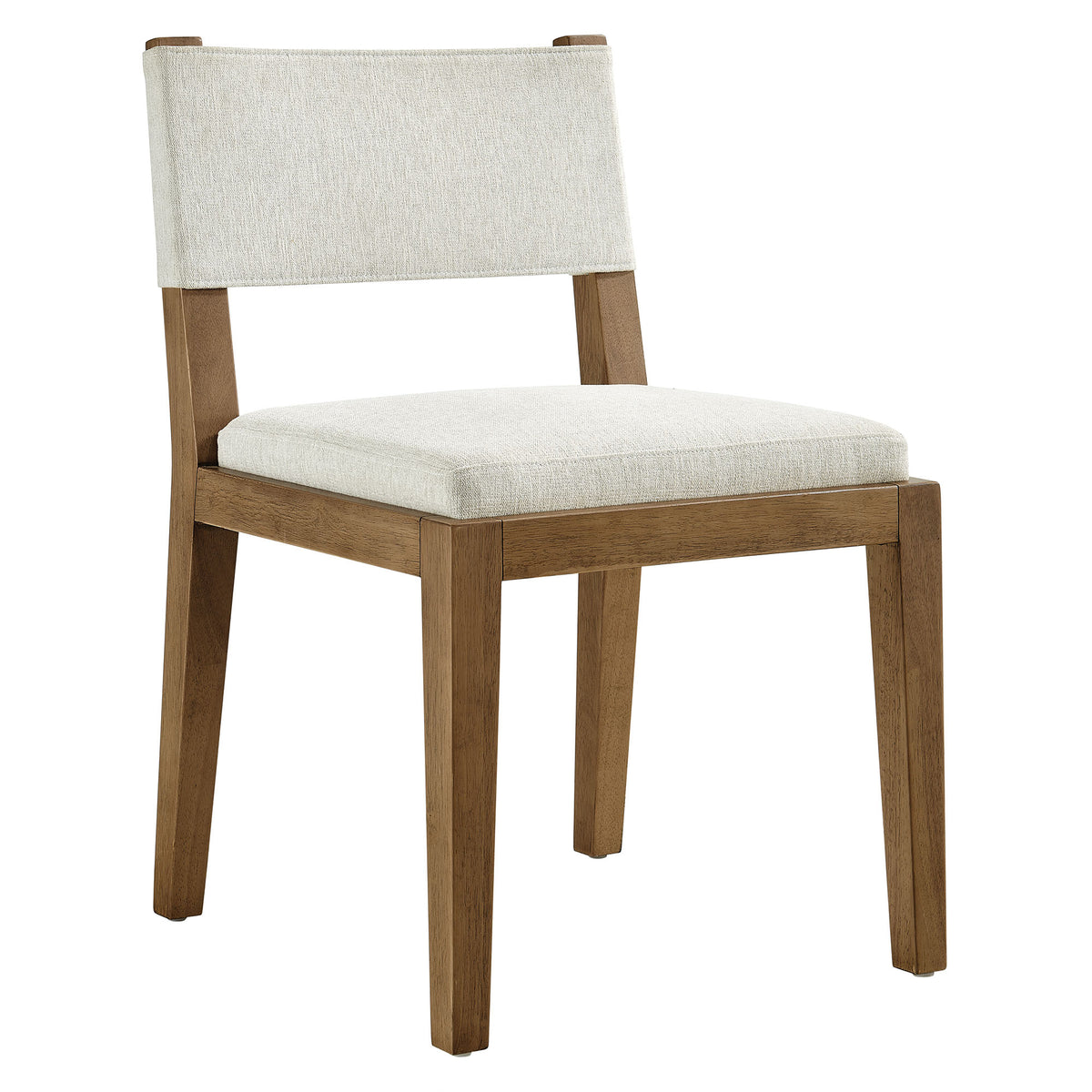 Calder Fabric Upholstered Wood Armless Dining Chair - Ivory