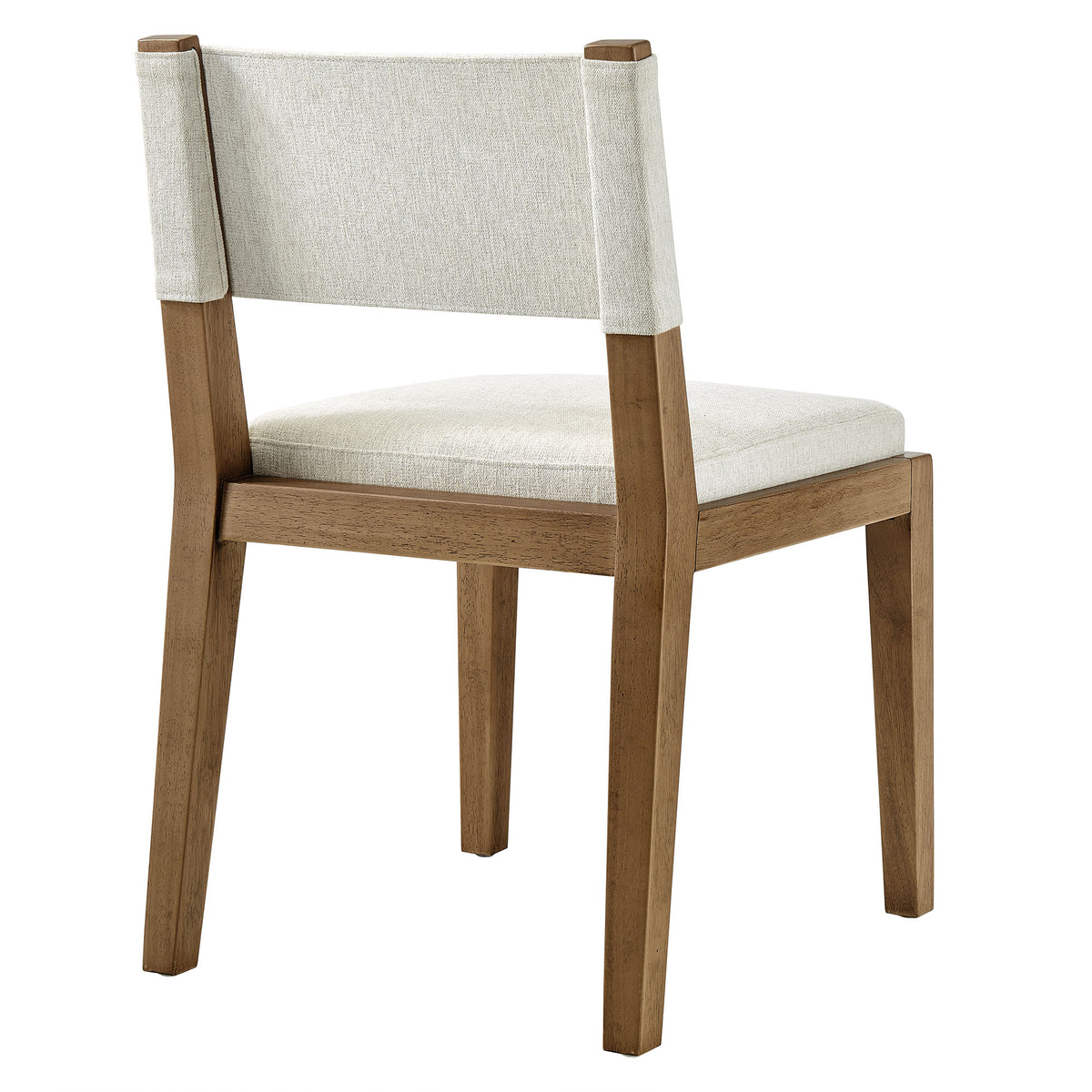 Calder Fabric Upholstered Wood Armless Dining Chair - Ivory