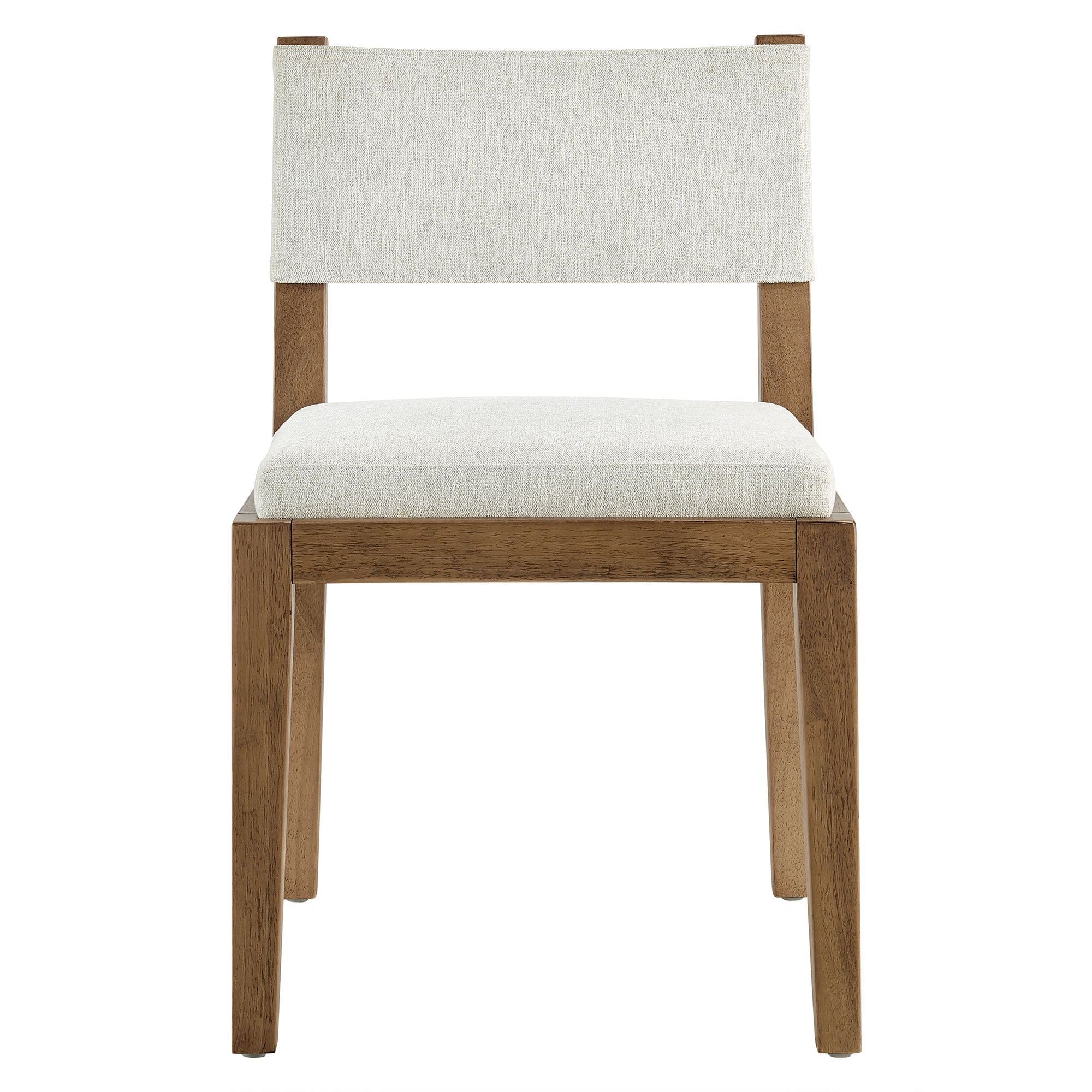 Calder Fabric Upholstered Wood Armless Dining Chair - Ivory
