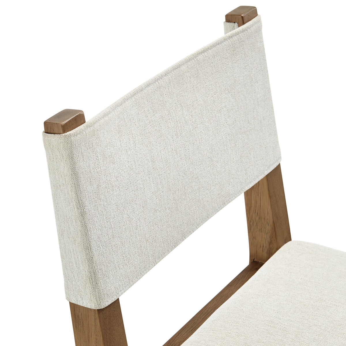 Calder Fabric Upholstered Wood Armless Dining Chair - Ivory