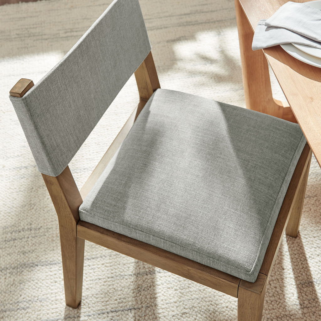 Calder Fabric Upholstered Wood Armless Dining Chair - Wheat