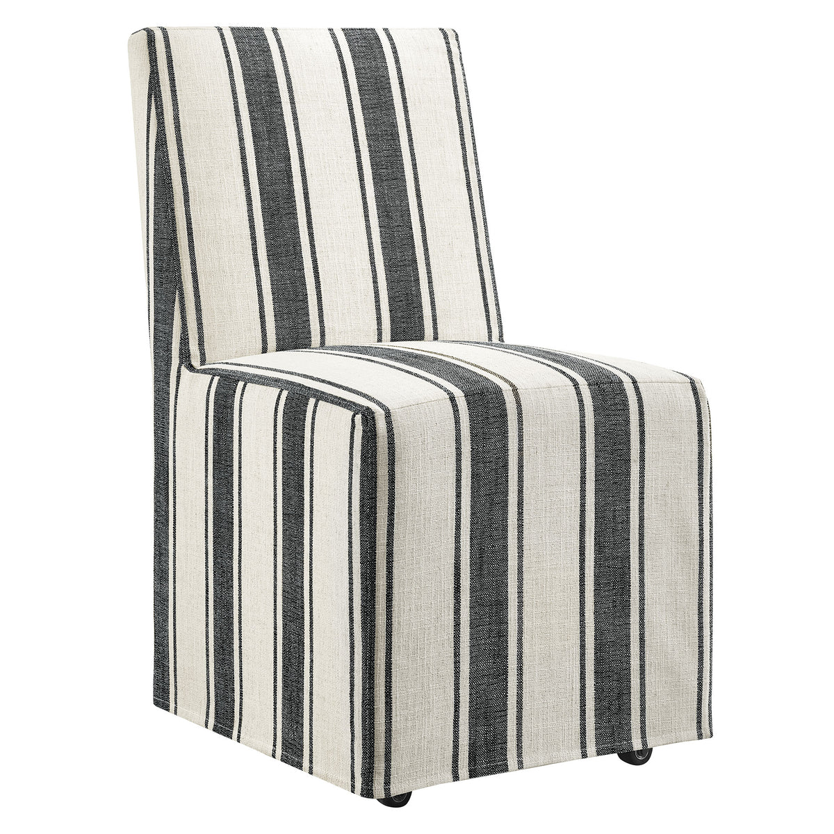 Tessera Striped Slipcovered Dining Side Chair - Black Stripe