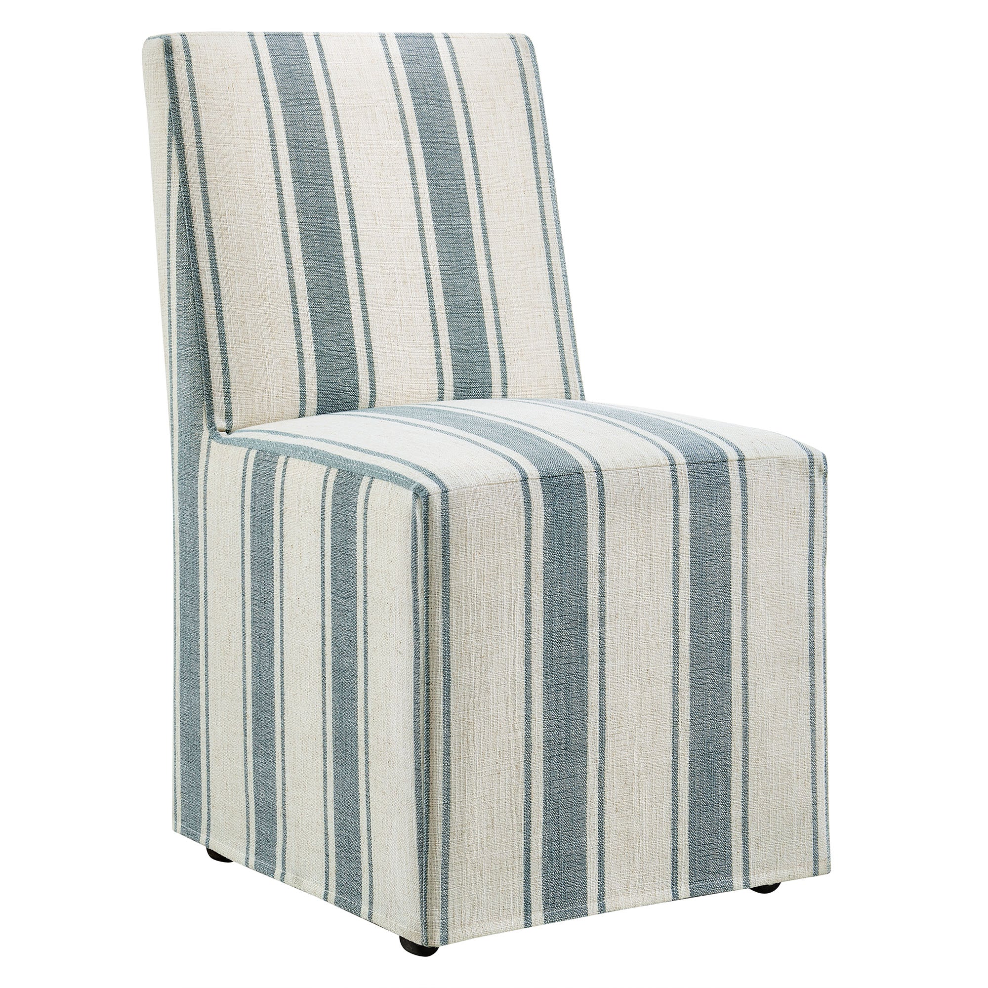 Tessera Striped Slipcovered Dining Side Chair - Blue Stripe