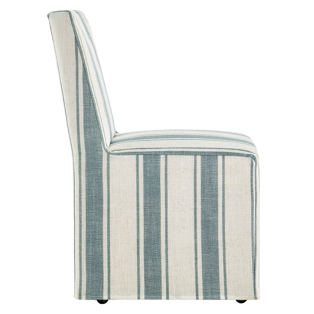 Tessera Striped Slipcovered Dining Side Chair - Blue Stripe