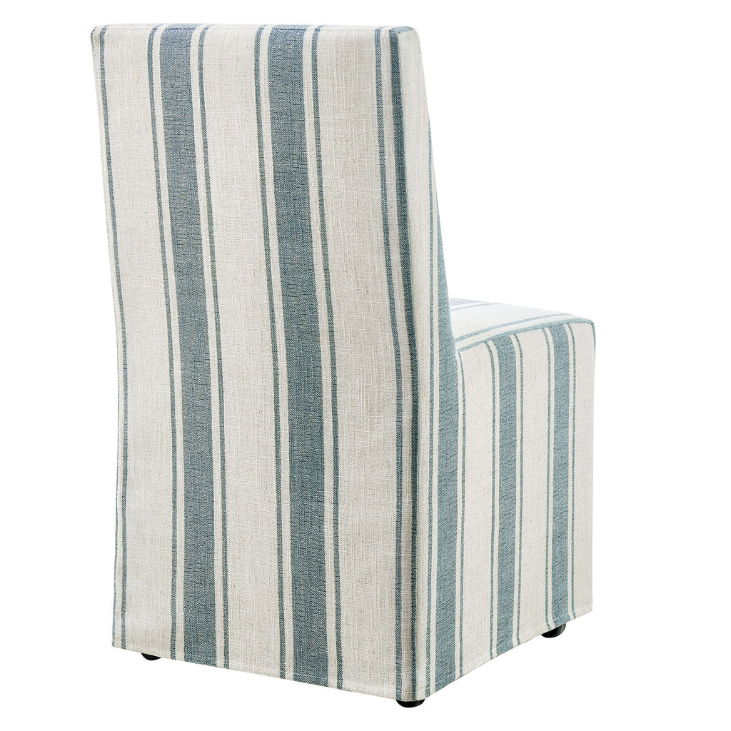 Tessera Striped Slipcovered Dining Side Chair - Blue Stripe