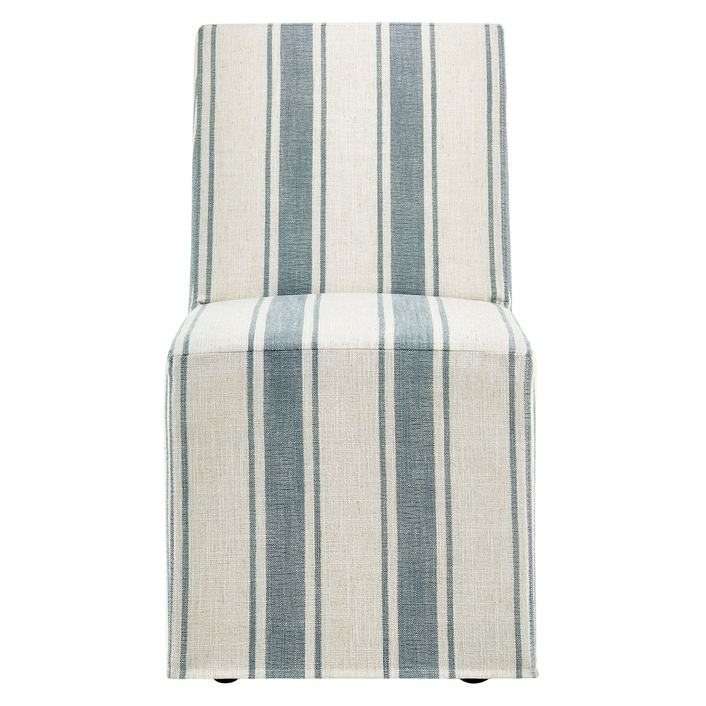 Tessera Striped Slipcovered Dining Side Chair - Blue Stripe