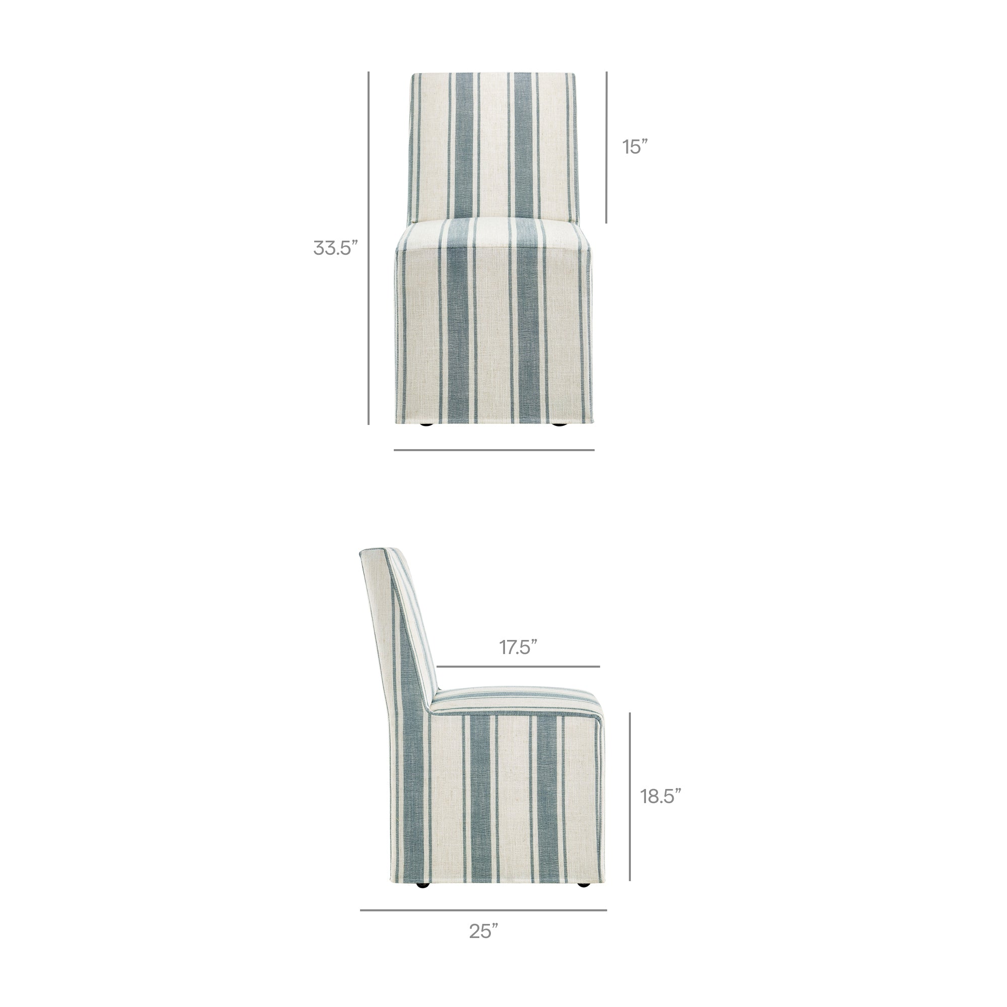Tessera Striped Slipcovered Dining Side Chair - Blue Stripe
