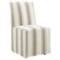 Tessera Striped Slipcovered Dining Side Chair - Tan Stripe