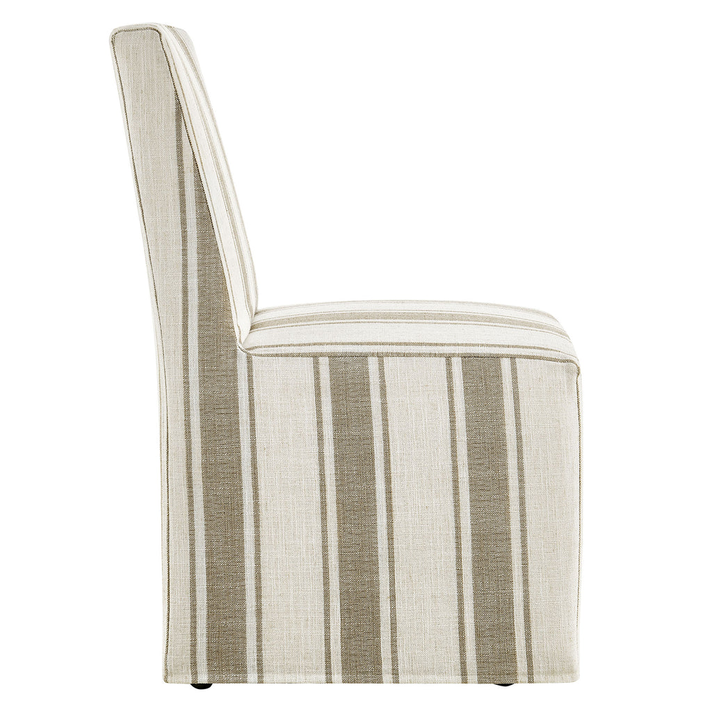 Tessera Striped Slipcovered Dining Side Chair - Tan Stripe
