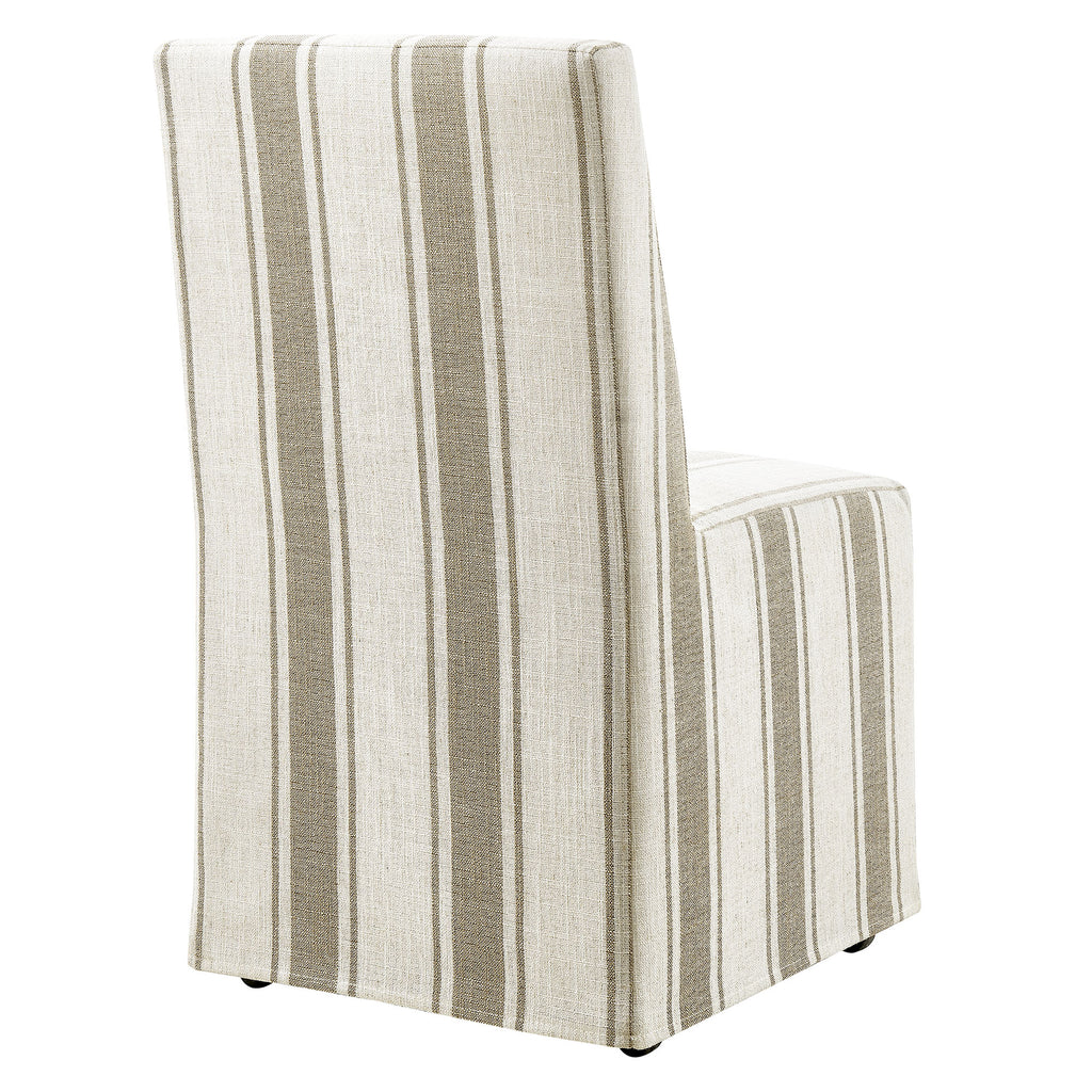 Tessera Striped Slipcovered Dining Side Chair - Tan Stripe