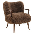 Zerra Faux Shearling Accent Armchair - Brown