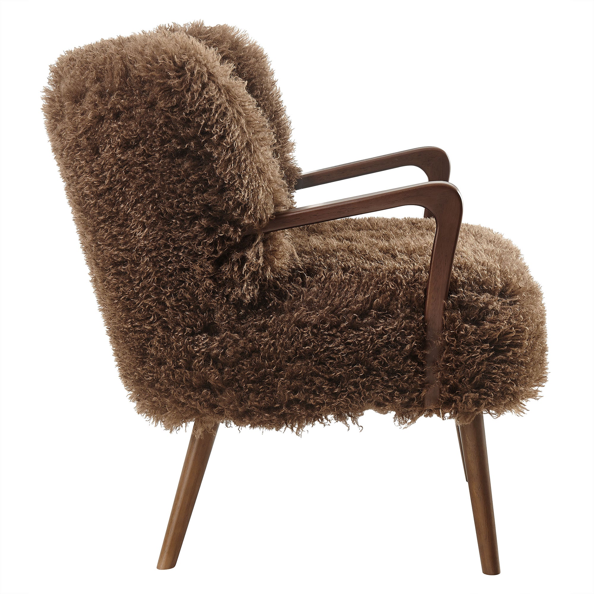 Zerra Faux Shearling Accent Armchair - Brown