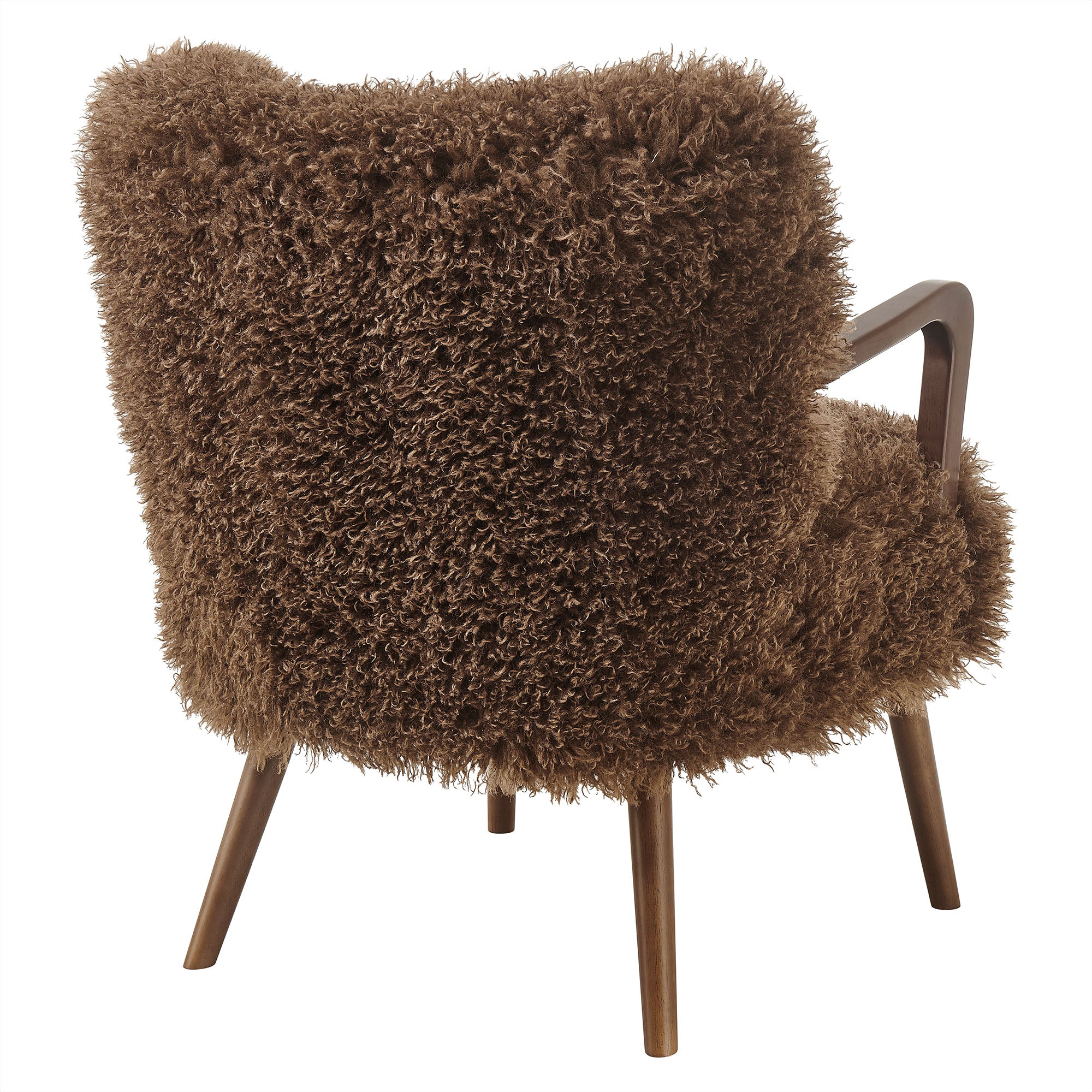 Zerra Faux Shearling Accent Armchair - Brown