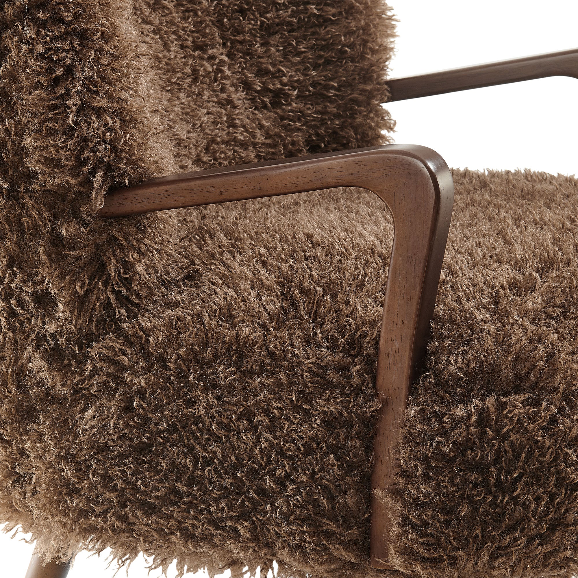 Zerra Faux Shearling Accent Armchair - Brown
