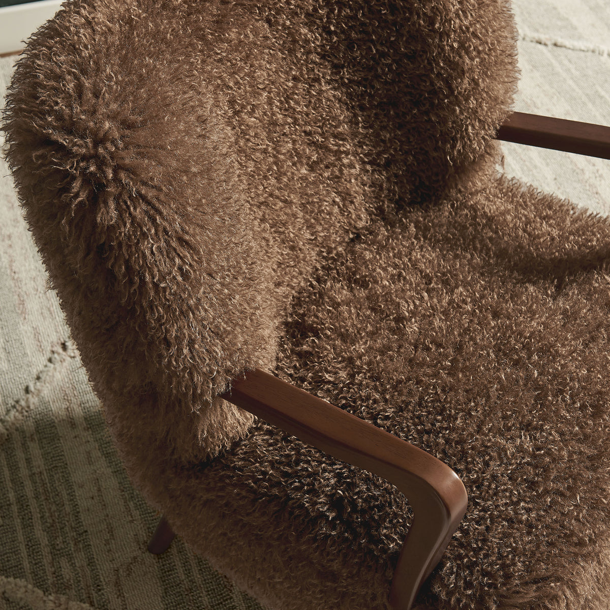 Zerra Faux Shearling Accent Armchair - Brown