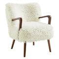 Zerra Faux Shearling Accent Armchair - White