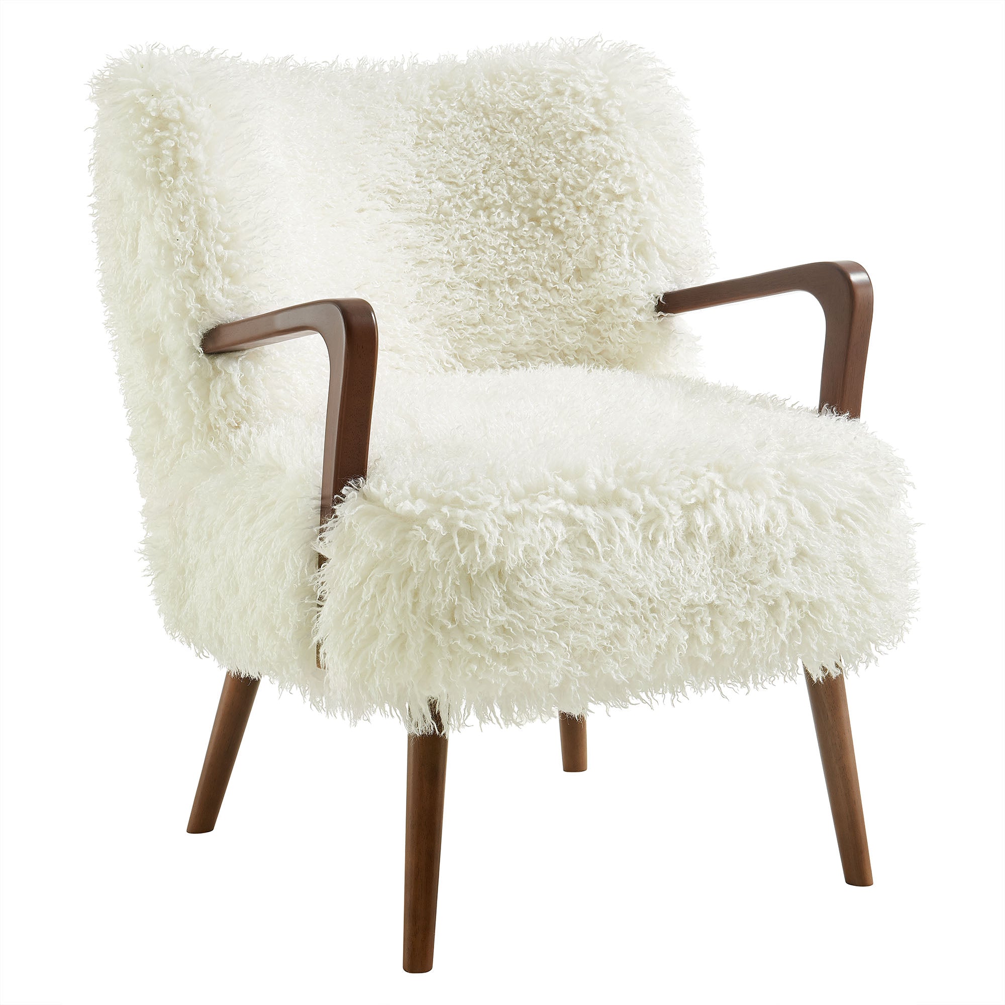 Zerra Faux Shearling Accent Armchair - White