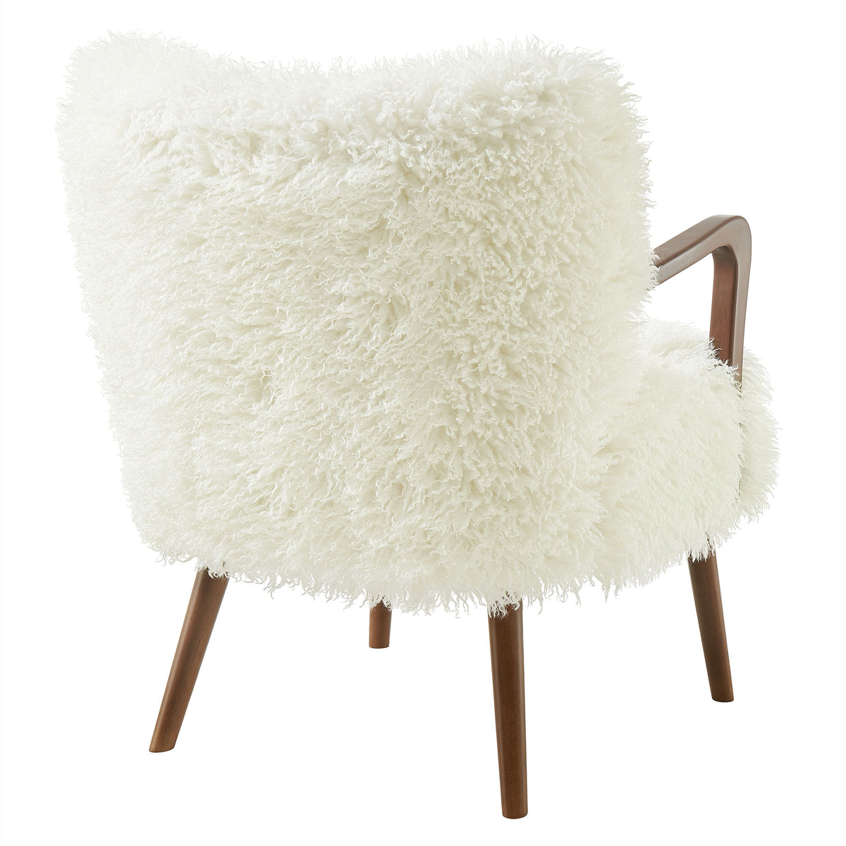 Zerra Faux Shearling Accent Armchair - White