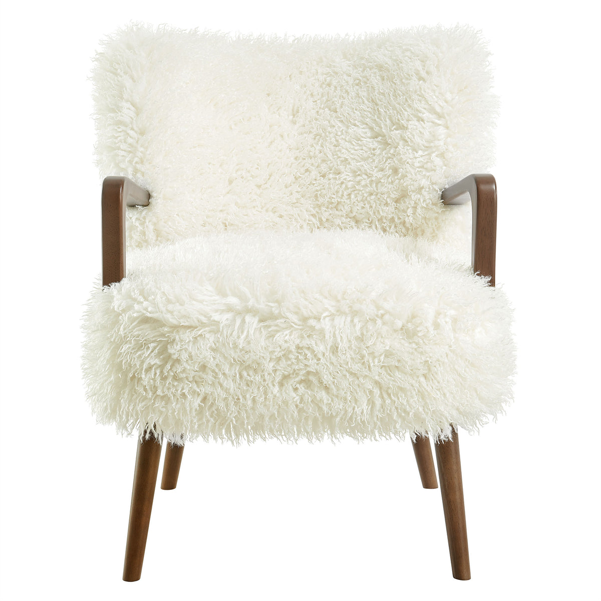 Zerra Faux Shearling Accent Armchair - White