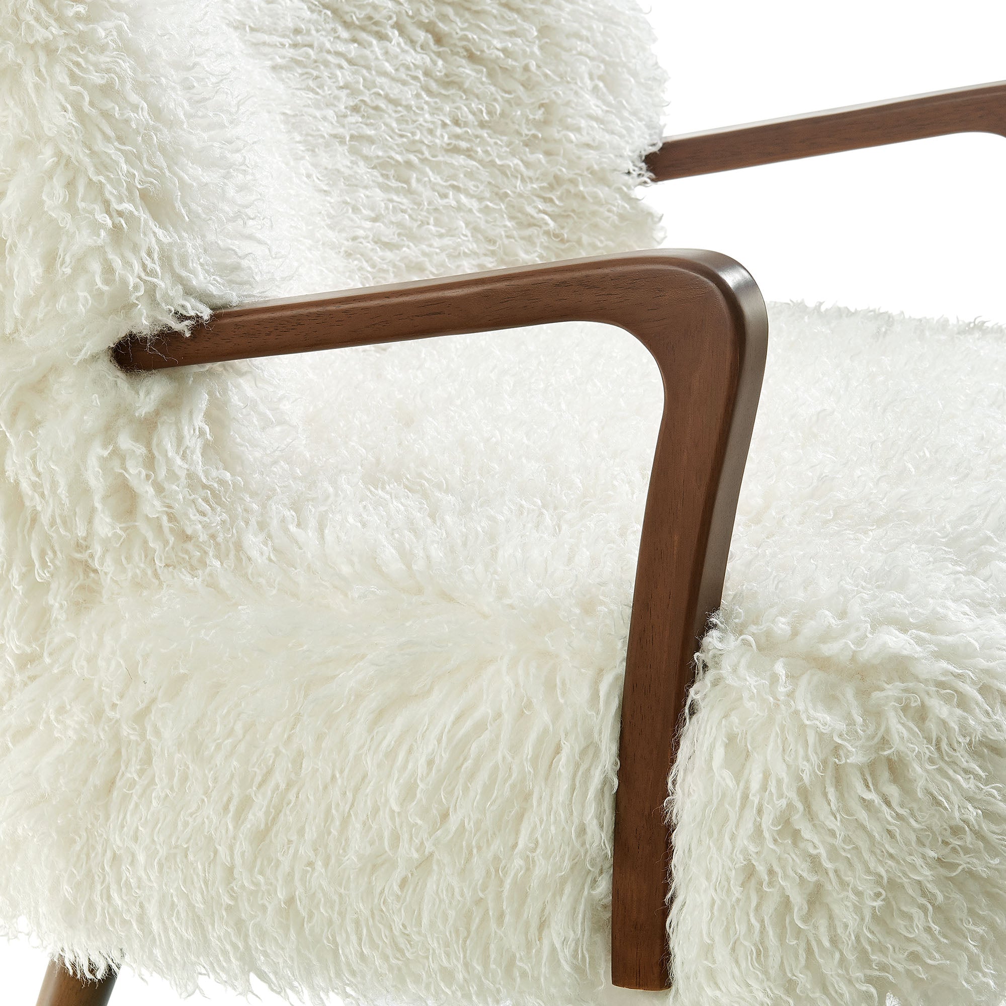 Zerra Faux Shearling Accent Armchair - White