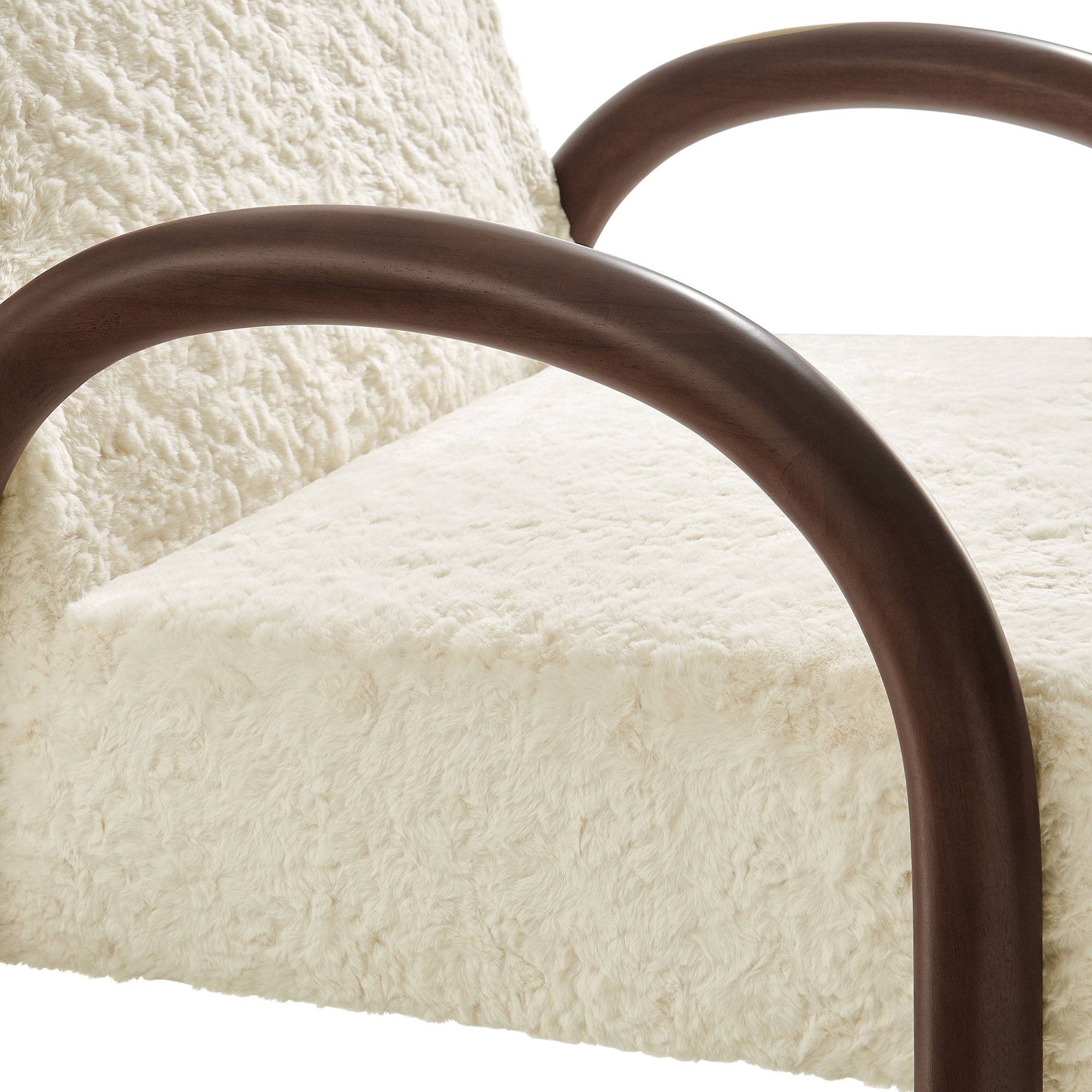 Lunet Faux Shearling Accent Armchair - Ecru