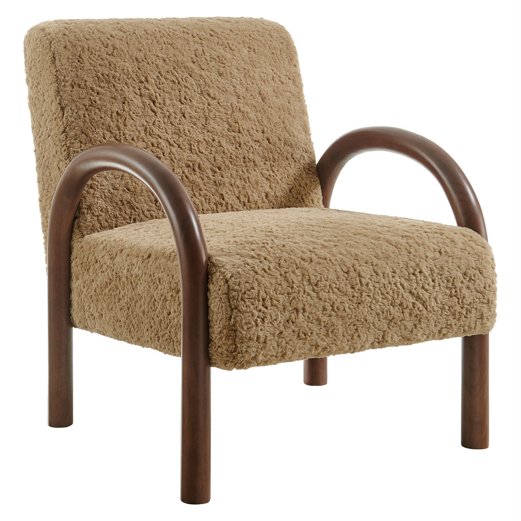 Lunet Faux Shearling Accent Armchair - Sand