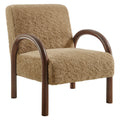 Lunet Faux Shearling Accent Armchair - Sand