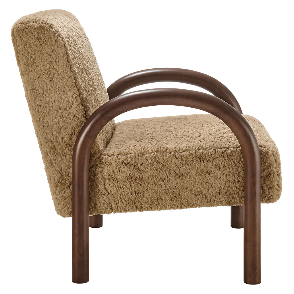 Lunet Faux Shearling Accent Armchair - Sand