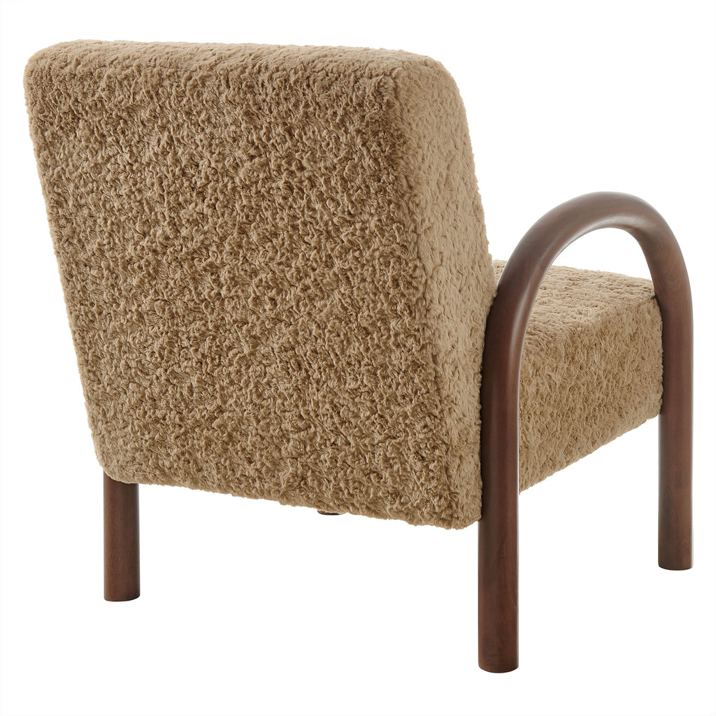 Lunet Faux Shearling Accent Armchair - Sand