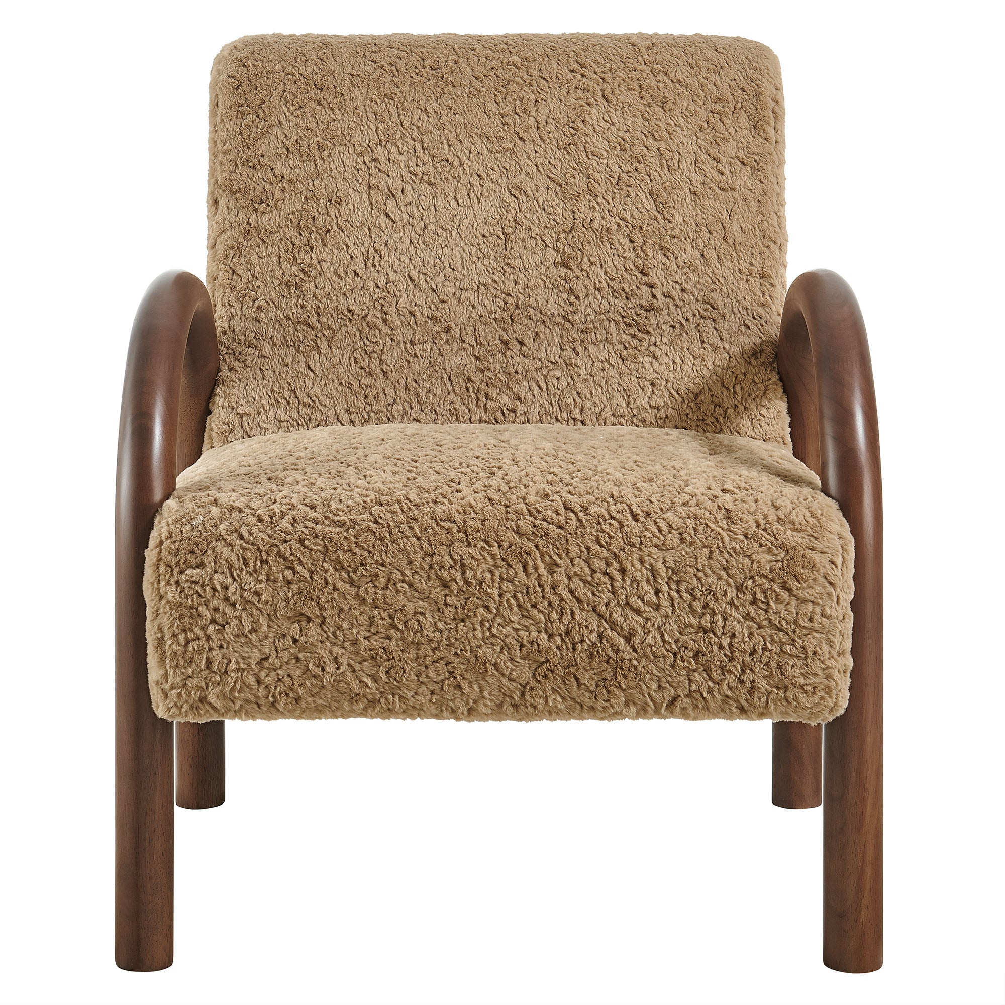 Lunet Faux Shearling Accent Armchair - Sand